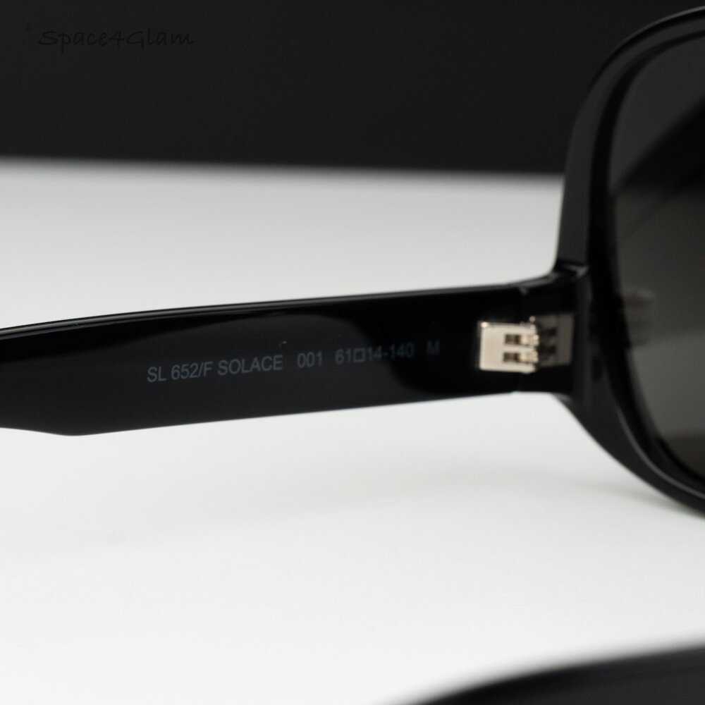 Saint Laurent Women Sunglasses Black Square SL652/F SOLACE 001 NEW AUTHENTIC - Picture 5 of 15